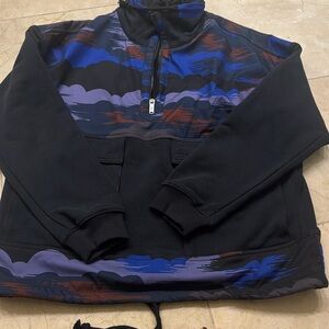 Free people half zip pullover jacket layer xs black